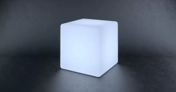 Puff Led Cubo 43cm - Locação